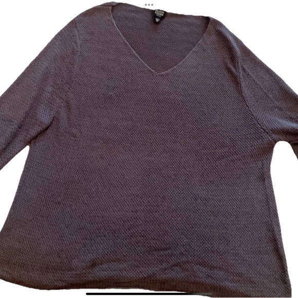 Eileen Fisher 2x 3x Silk/Nylon Blend V Neck Lilac Sweater Long Sleeve - Picture 1 of 4